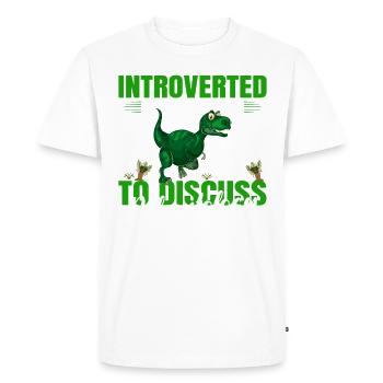 Introverti, mais discuter de paléontologie - T-shirt Premium bio Homme - blanc - Devant - Nico (187cm)