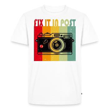 Corrigez-le dans Post Camera Blogger Photographer - T-shirt Premium bio Homme - blanc - Devant - Nico (187cm)