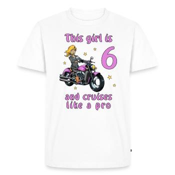 Birthday Shirt Motorcycle - 6 Birthday Girl - Men's Premium Organic T-Shirt - white - Front - Nico (187cm)