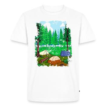 Camping in tents and in the forest - Camping - Men's Premium Organic T-Shirt - white - Front - Nico (187cm)