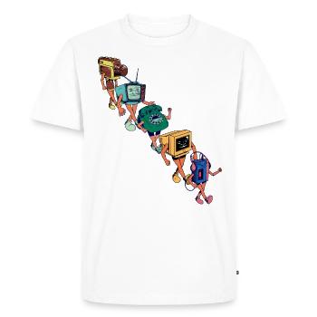Walkman et ses amis - N’oubliez jamais - T-shirt Premium bio Homme - blanc - Devant - Nico (187cm)