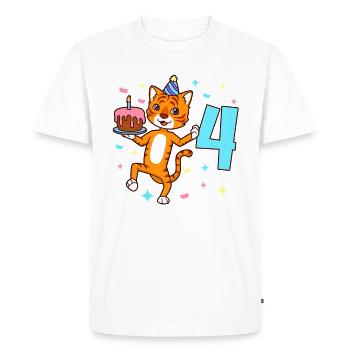With Tiger - Boy's birthday 4 years - Men's Premium Organic T-Shirt - white - Front - Nico (187cm)