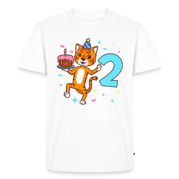 Avec Tiger - Boys Birthday 2 ans - T-shirt Premium bio Homme - blanc - Devant - Nico (187cm)