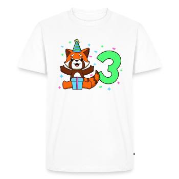 With Red Panda - Children's Birthday 3 years - Men's Premium Organic T-Shirt - white - Front - Nico (187cm)
