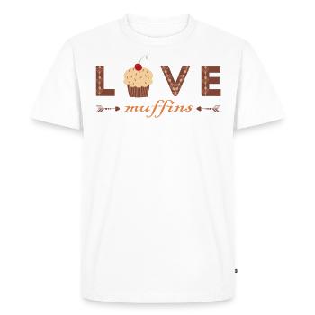 Love Muffins Citation Food Food Sweets - Men's Premium Organic T-Shirt - white - Front - Nico (187cm)