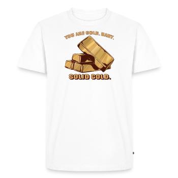 Vous êtes Or Bébé Or Massif Citation Femmes Homme - T-shirt Premium bio Homme - blanc - Devant - Nico (187cm)