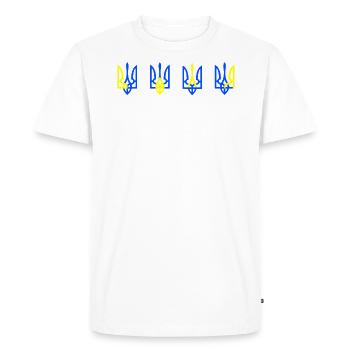 Ukraine Liberté Symboles ukrainiens Trident - T-shirt Premium bio Homme - blanc - Devant - Nico (187cm)
