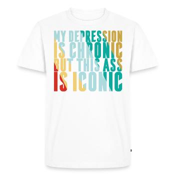 Ma dépression est chronique - T-shirt Premium bio Homme - blanc - Devant - Nico (187cm)