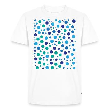 Playful Polka Dot Pattern Blue Green Circles - Men's Premium Organic T-Shirt - white - Front - Nico (187cm)