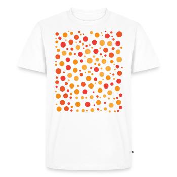 Motif à pois ludique Cercles jaunes orange - T-shirt Premium bio Homme - blanc - Devant - Nico (187cm)