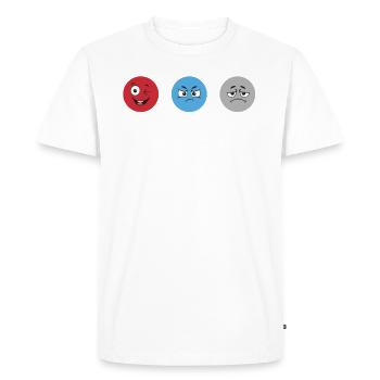 Proton Electrons -Neutron -Jokes Science Physics - Men's Premium Organic T-Shirt - white - Front - Nico (187cm)