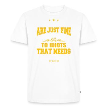 I judge you silently, That you Do Not The Earth - Men's Premium Organic T-Shirt - white - Front - Nico (187cm)