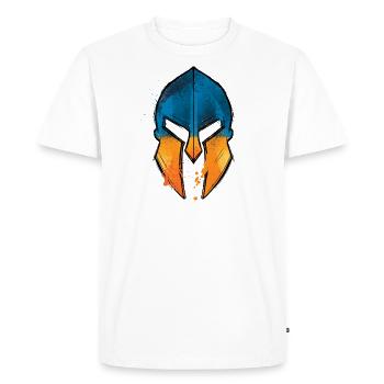 Helmet Of Ukrainian Flag Of Victory Knight - Men's Premium Organic T-Shirt - white - Front - Nico (187cm)