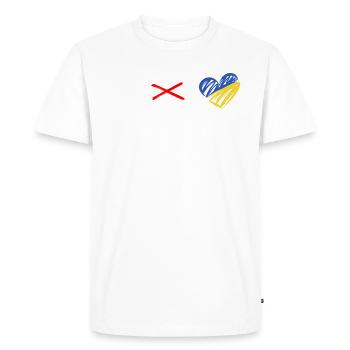 Victory Ukrainian Flag Heart Ukraine Symbol - Men's Premium Organic T-Shirt - white - Front - Nico (187cm)