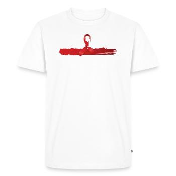 Know your status Bureaucracy Support Blood - Men's Premium Organic T-Shirt - white - Front - Nico (187cm)