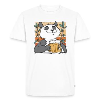 Faisons marteler panda bear beer joke - T-shirt Premium bio Homme - blanc - Devant - Nico (187cm)