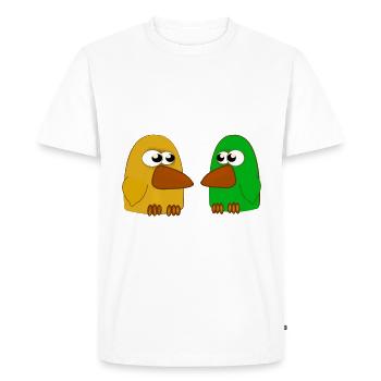 Citation ukrainienne blague d’oiseau en surpoids - T-shirt Premium bio Homme - blanc - Devant - Nico (187cm)