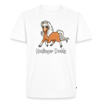 Amateurs de chevaux - Haflinger Daddy - T-shirt Premium bio Homme - blanc - Devant - Nico (187cm)