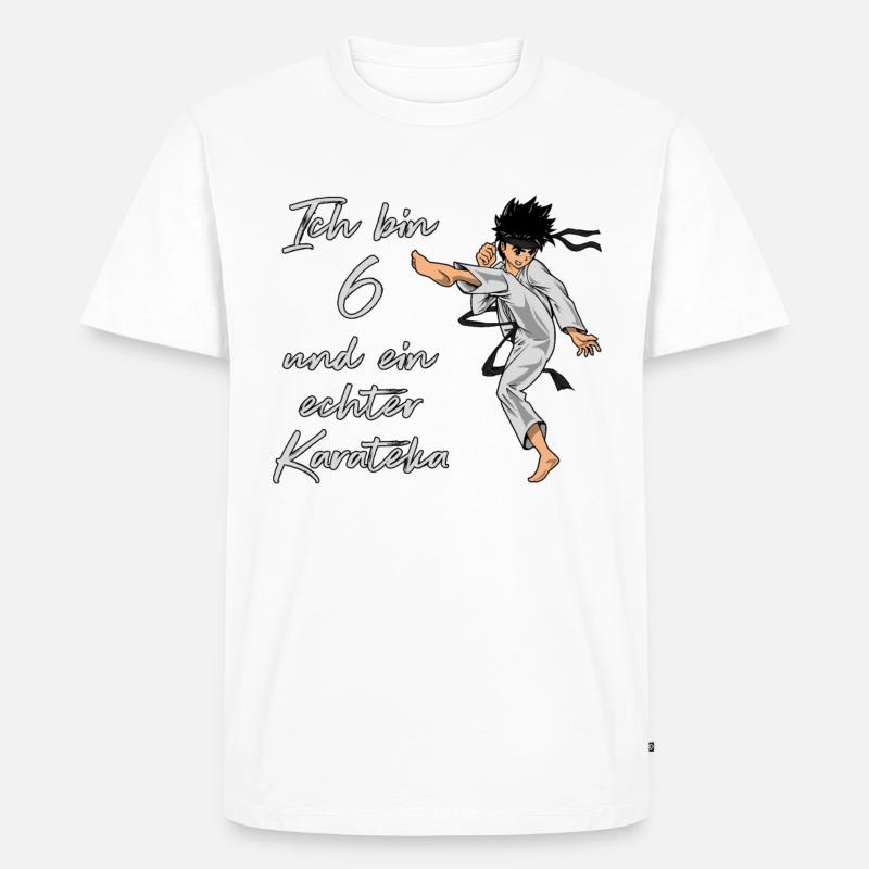 Ich bin 6 - Jungen Karate - Männer Premium Bio T-Shirt - Weiß