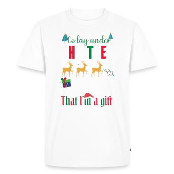 Je vais m’allonger sous l’arbre. Je suis un - T-shirt Premium bio Homme - blanc - Devant - Nico (187cm)