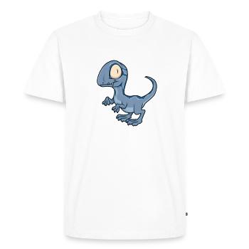 Kawaii Velociraptor - T-shirt Premium bio Homme - blanc - Devant - Nico (187cm)