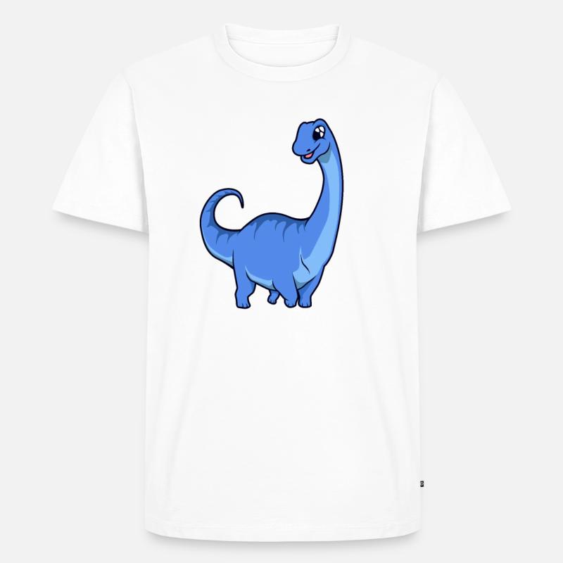 Kawaii Apatosaurus - Männer Premium Bio T-Shirt - Weiß