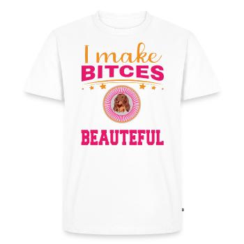 Je fais une belle profession de toiletteur de chien - T-shirt Premium bio Homme - blanc - Devant - Nico (187cm)
