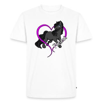 Amoureux des chevaux - Frisons - T-shirt Premium bio Homme - blanc - Devant - Nico (187cm)