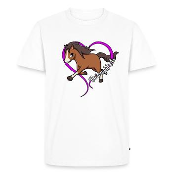Amateurs de chevaux - pur-sang - T-shirt Premium bio Homme - blanc - Devant - Nico (187cm)