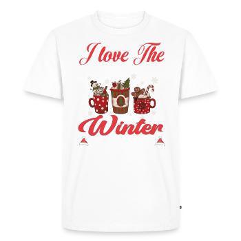 J’aime l’odeur de l’hiver dans la citation du matin - T-shirt Premium bio Homme - blanc - Devant - Nico (187cm)