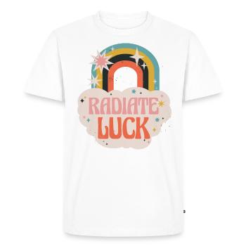 Rayonner la positivité Nuages nains arc-en-ciel - T-shirt Premium bio Homme - blanc - Devant - Nico (187cm)