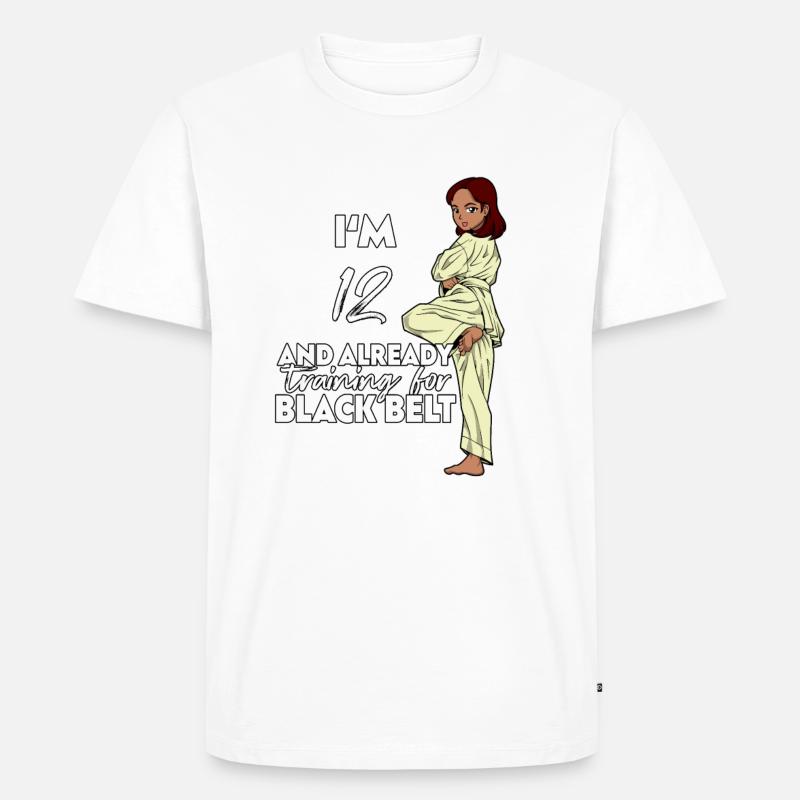 Ich bin 12 - Mädchen Karate - Männer Premium Bio T-Shirt - Weiß