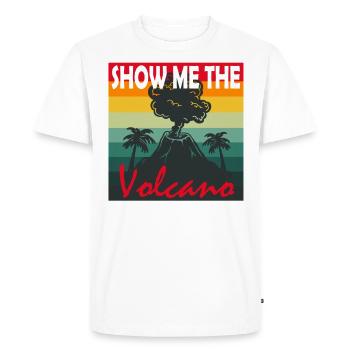 Show me the volcano Lava Walk Mountain Fire Magma - Men's Premium Organic T-Shirt - white - Front - Nico (187cm)