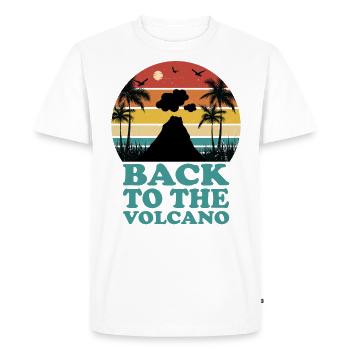 Back to Volcano-Lava-Migration-Mountain-Fire-Magma - Men's Premium Organic T-Shirt - white - Front - Nico (187cm)