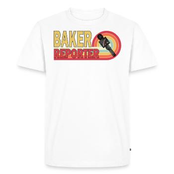 Baker Reporter Camera Microphone Girl Stars Quote - Men's Premium Organic T-Shirt - white - Front - Nico (187cm)