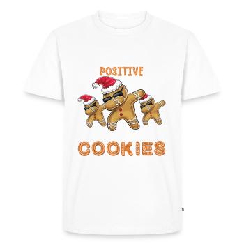 Positive on Cookie Chef Christmas - Men's Premium Organic T-Shirt - white - Front - Nico (187cm)