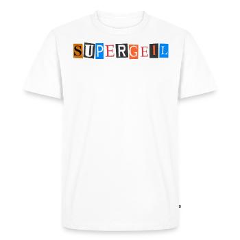 Supergeil super great letters from a magazine - Men's Premium Organic T-Shirt - white - Front - Nico (187cm)