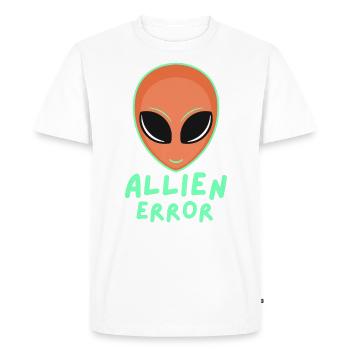 Alien Error Face Galaxy Creature Joke Humour - T-shirt Premium bio Homme - blanc - Devant - Nico (187cm)