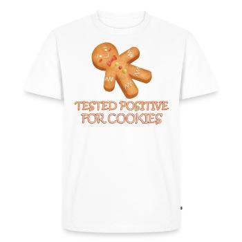 Positive on Cookie Chef Christmas - Men's Premium Organic T-Shirt - white - Front - Nico (187cm)