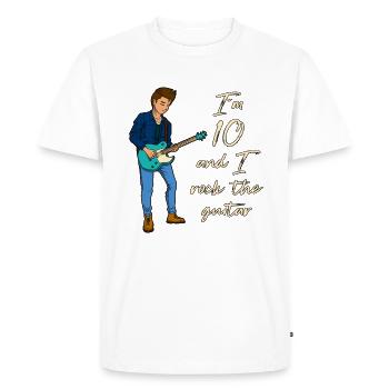 I’m 10 - Jeune guitariste - T-shirt Premium bio Homme - blanc - Devant - Nico (187cm)