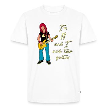 I'm 11 - Girl Guitarist - Men's Premium Organic T-Shirt - white - Front - Nico (187cm)