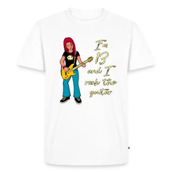 I'm 13 - Girl Guitarist - Men's Premium Organic T-Shirt - white - Front - Nico (187cm)
