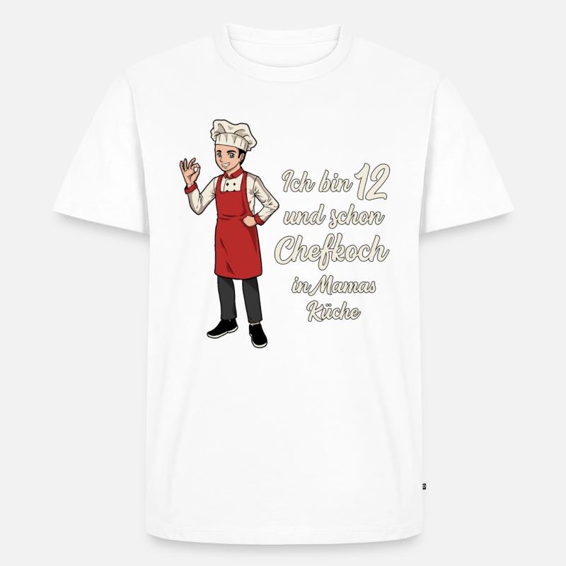 Ich bin 12 - Jungen Koch - Männer Premium Bio T-Shirt - Weiß