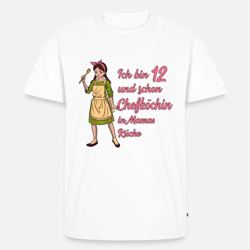 Ich bin 12 - Mädchen Koch - Männer Premium Bio T-Shirt - Weiß
