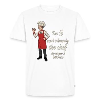 J’ai 5 ans - Jeune Chef - T-shirt Premium bio Homme - blanc - Devant - Nico (187cm)