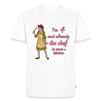 I’m 4 - Girl Chef - T-shirt Premium bio Homme - blanc - Devant - Nico (187cm)