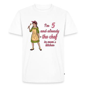 J’ai 5 ans - Fille Chef - T-shirt Premium bio Homme - blanc - Devant - Nico (187cm)