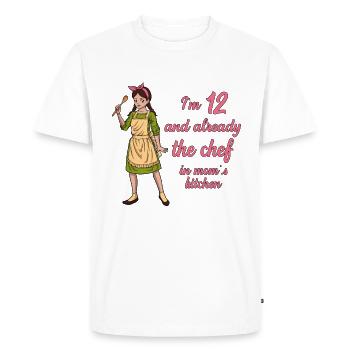 J’ai 12 ans - Girl Chef - T-shirt Premium bio Homme - blanc - Devant - Nico (187cm)