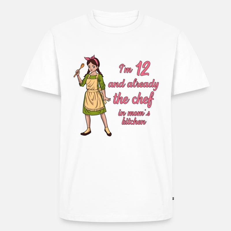 Ich bin 12 - Mädchen Koch - Männer Premium Bio T-Shirt - Weiß