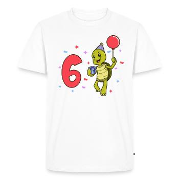 Avec tortue - anniversaire des enfants 6 ans - T-shirt Premium bio Homme - blanc - Devant - Nico (187cm)